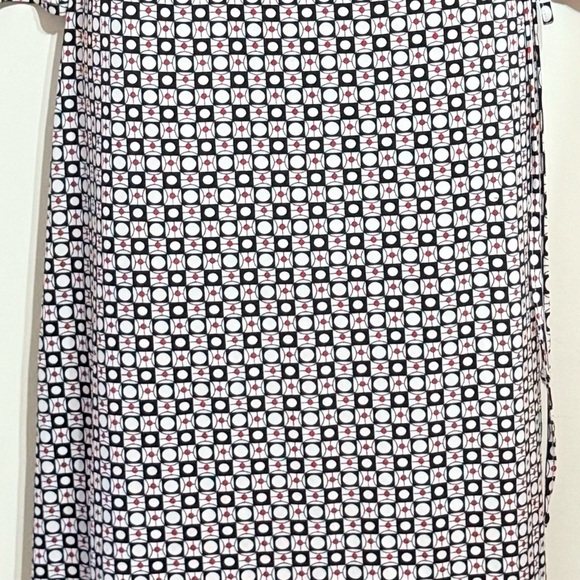 George Stretch Women’s Wrap Dress M (8-10) Geometric Print White Red Black - Picture 4 of 12